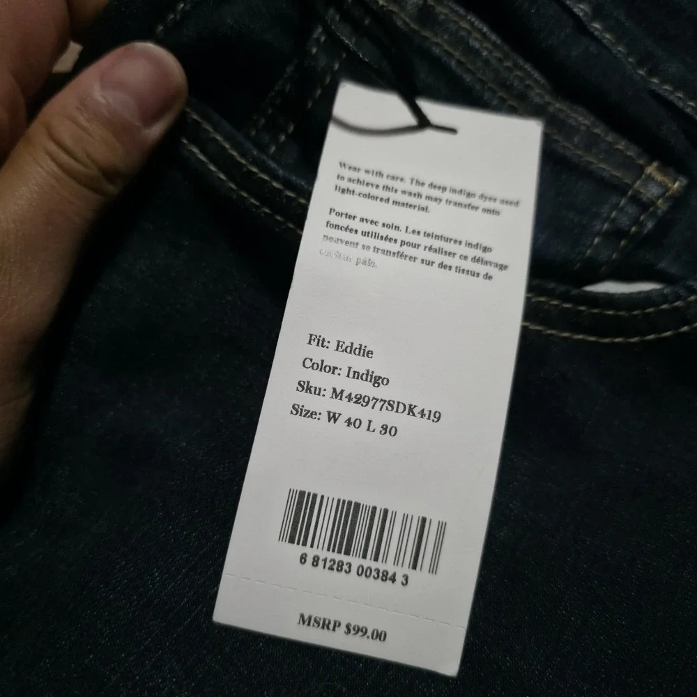 SILVER Jeans Mens 40 x 30 EDDIE Big & Tall Relaxed Fit Tapered Leg Dark Blue NEW